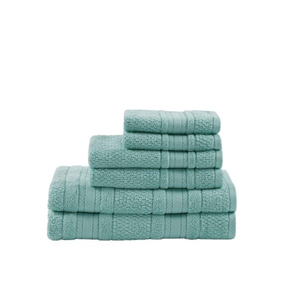 Madison Park Adrien Super Soft Cotton Towel Set - Seafoam, 6 Piece MPE73-668 - main